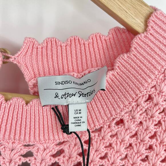 & Other Stories x Sindiso Khumalo | NWT Colour-Blocked Hand-Crocheted Top M - Picture 4 of 12
